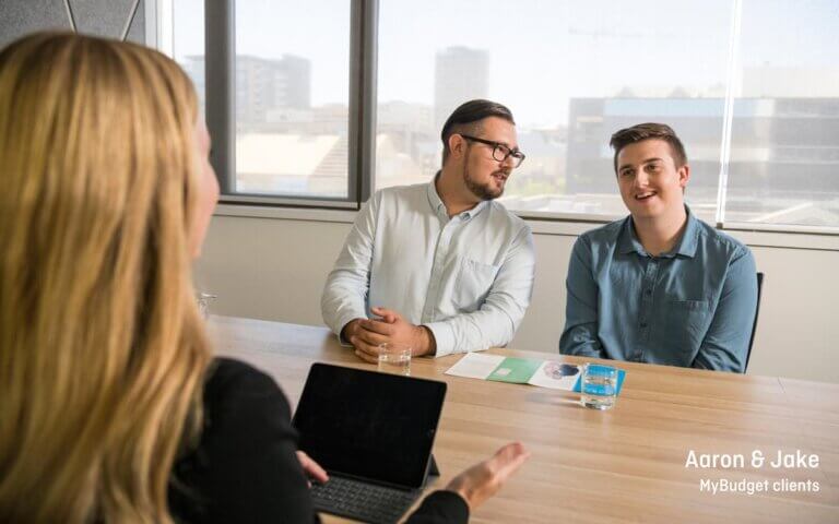 MyBudget clients Aaron and Jake in a MyBudget appointment