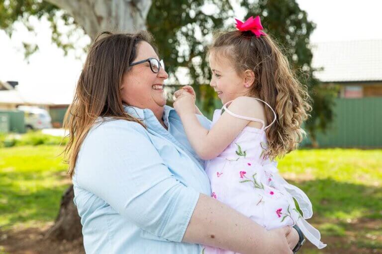A single mum. MyBudget client, Jennifer, with her daughter
