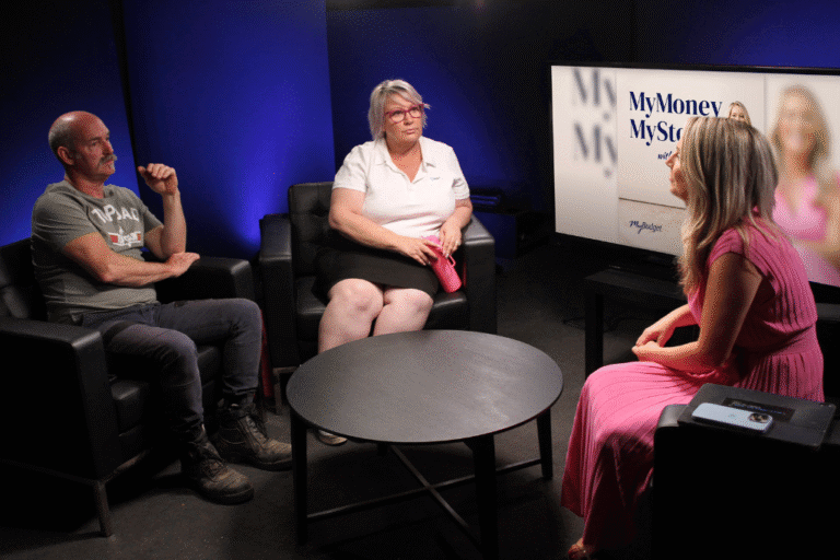 Kylie & Scott, MyBudget clients, on the MyMoney MyStory podcast talking about their financial journey with Tammy Barton.
