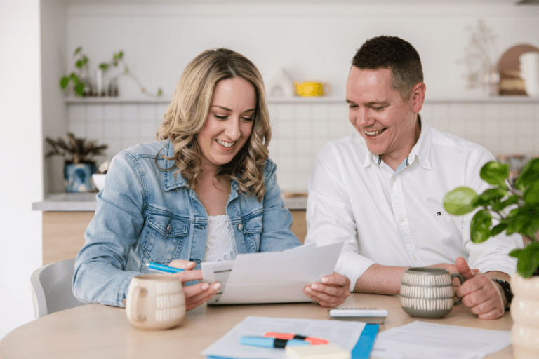 MyBudget clients Erin and Adam using a personal budget to plan their finances and work towards their financial goals.