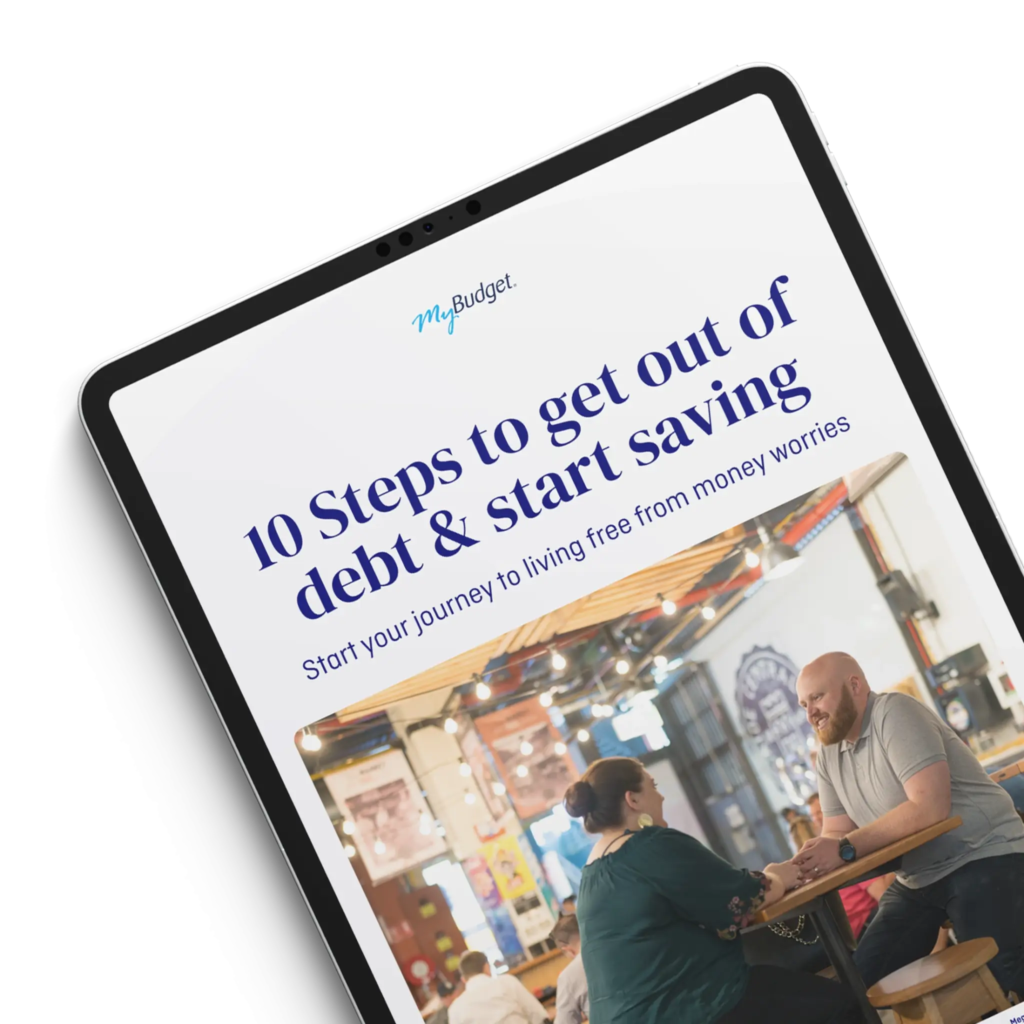 An iPad showing MyBudget's resource 
