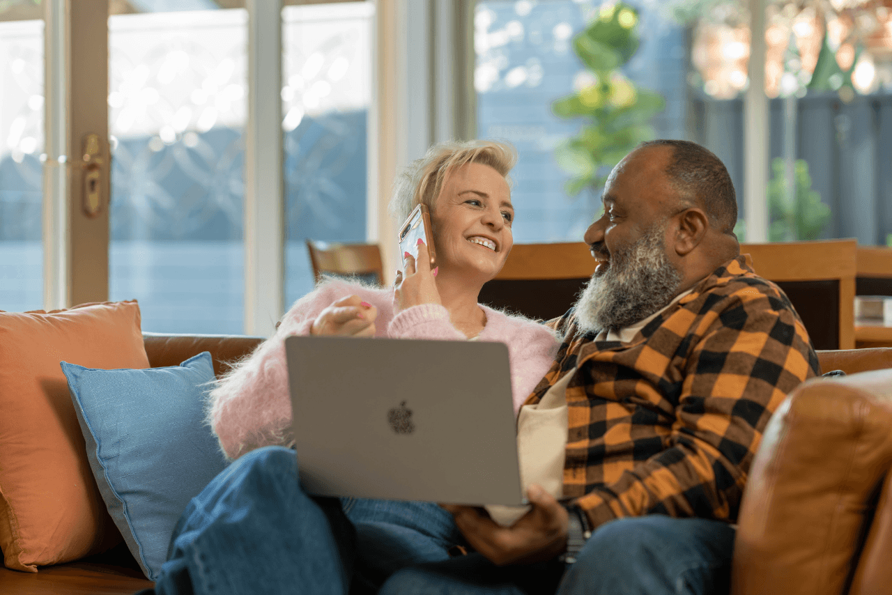 Kim and Bob planning their financial future with MyBudget, showing how New Zealanders can achieve greater financial confidence.